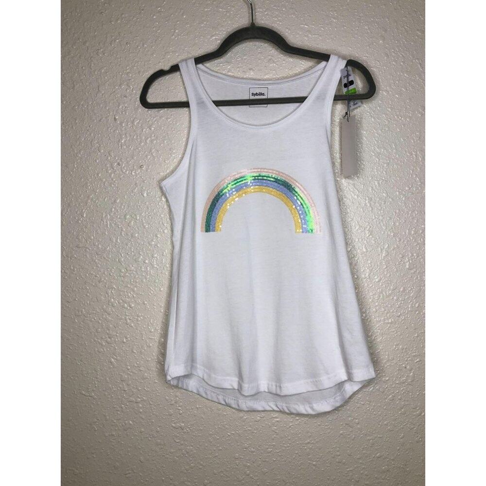 Sybilla tank top size small sequined rainbow NWT - Picture 3 of 9